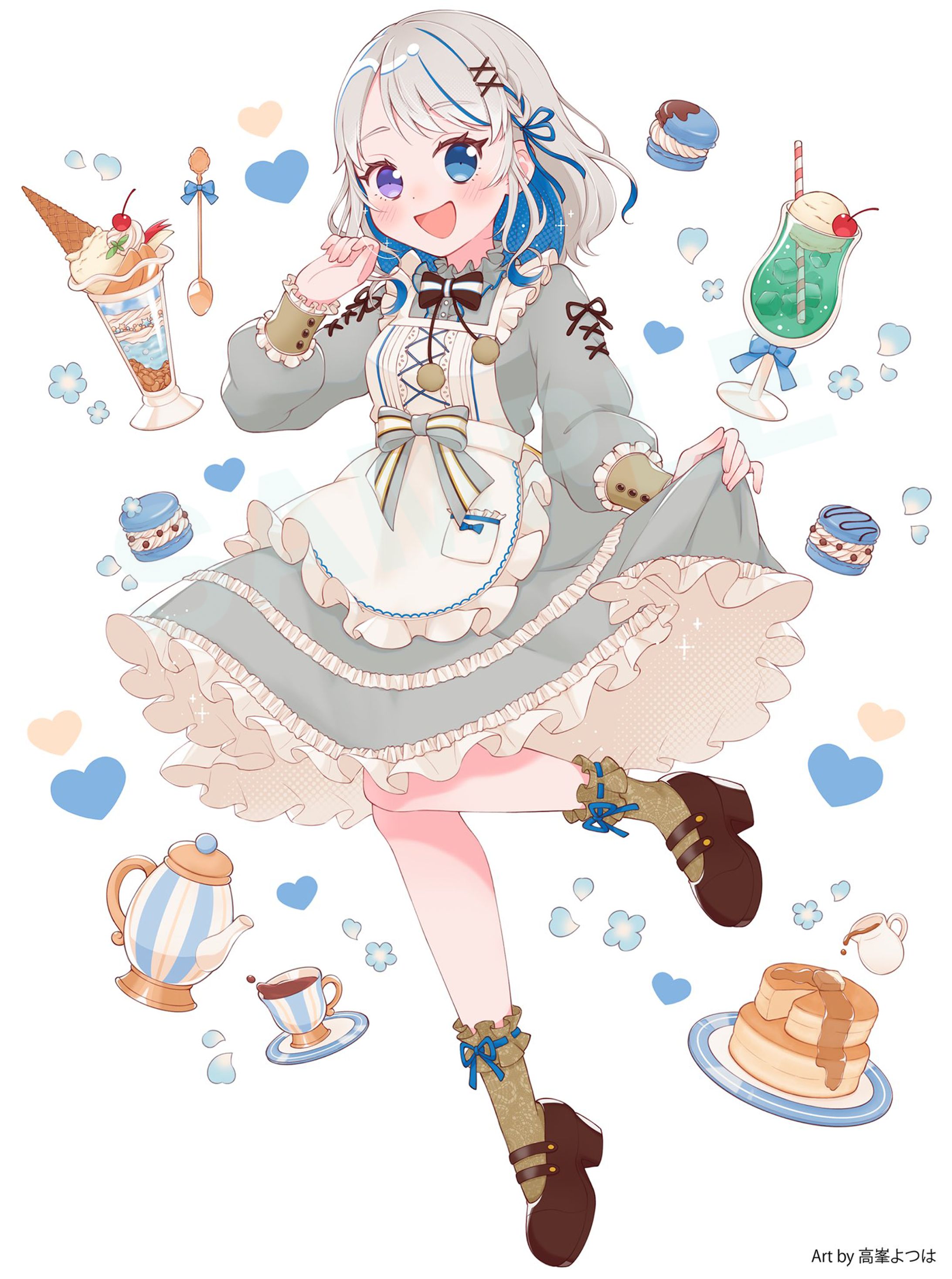 『蒼楽珈琲』様コラボ用等身イラスト-1