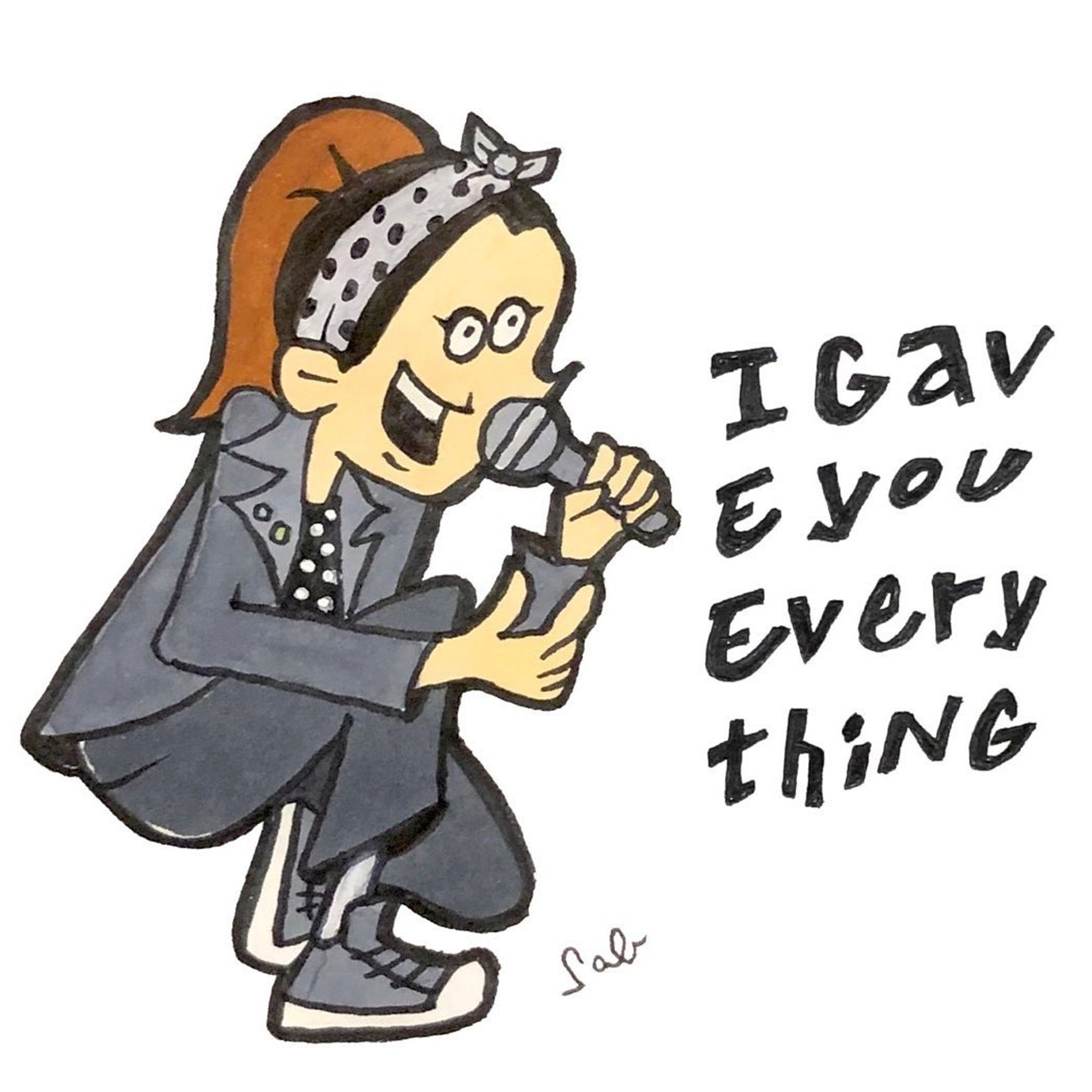 Aimee Interrupter
MAR 28,2023
Your live were awesome and brought bright hope 
to my life. That night "you gave me everything".
It's like a gold experience!! Thank you:)

#届け!!! #drawing #illustration #art #artwork #theinterrupters #ska #punk #music #イラスト #バンド #パンク #インターラプターズ #落書き #イラストレーター #絵 #アート #グッドミュージックジャンキー　@aimeeinterrupter @theinterrupters-1