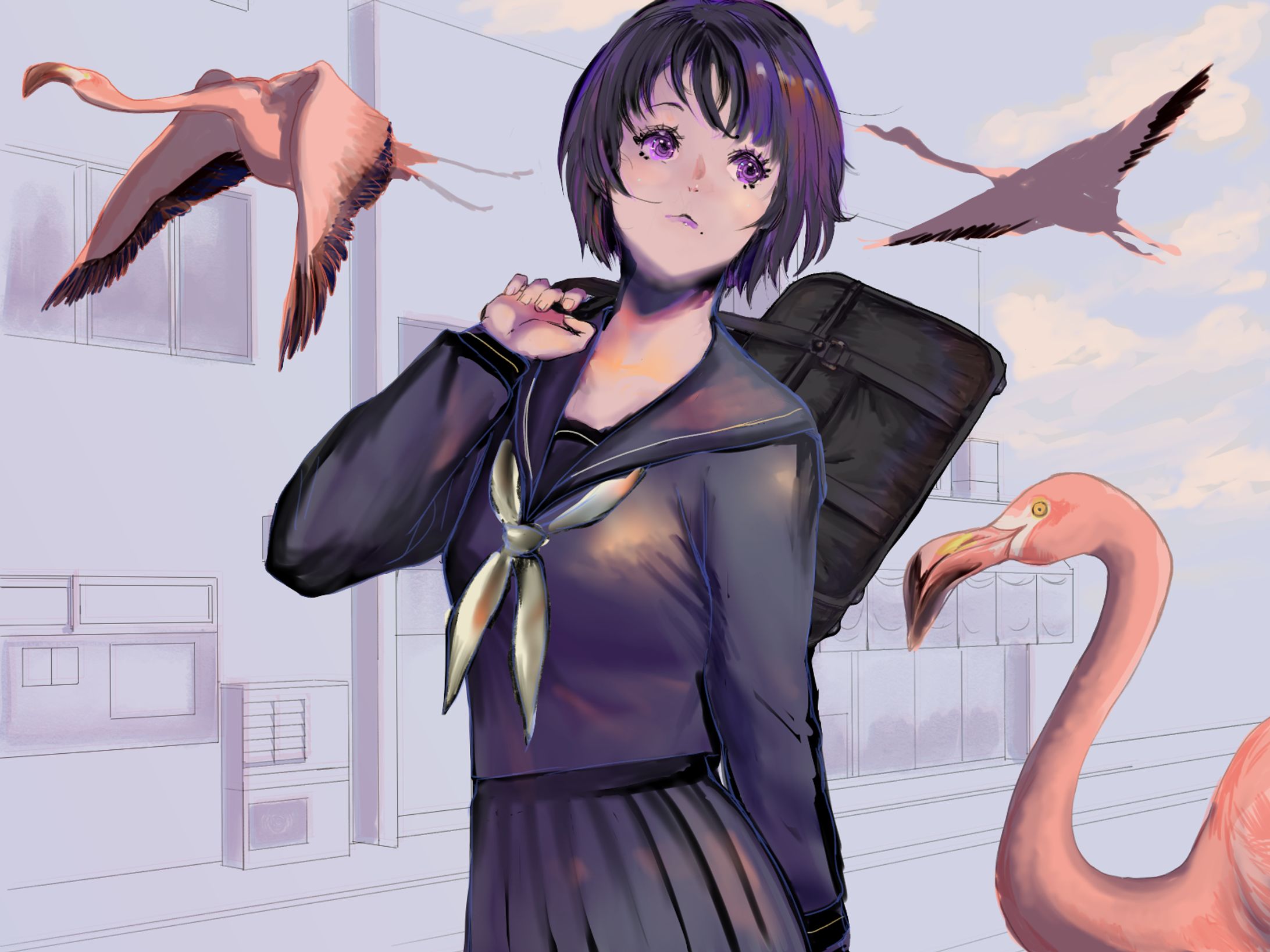 フラミンゴと少女-1