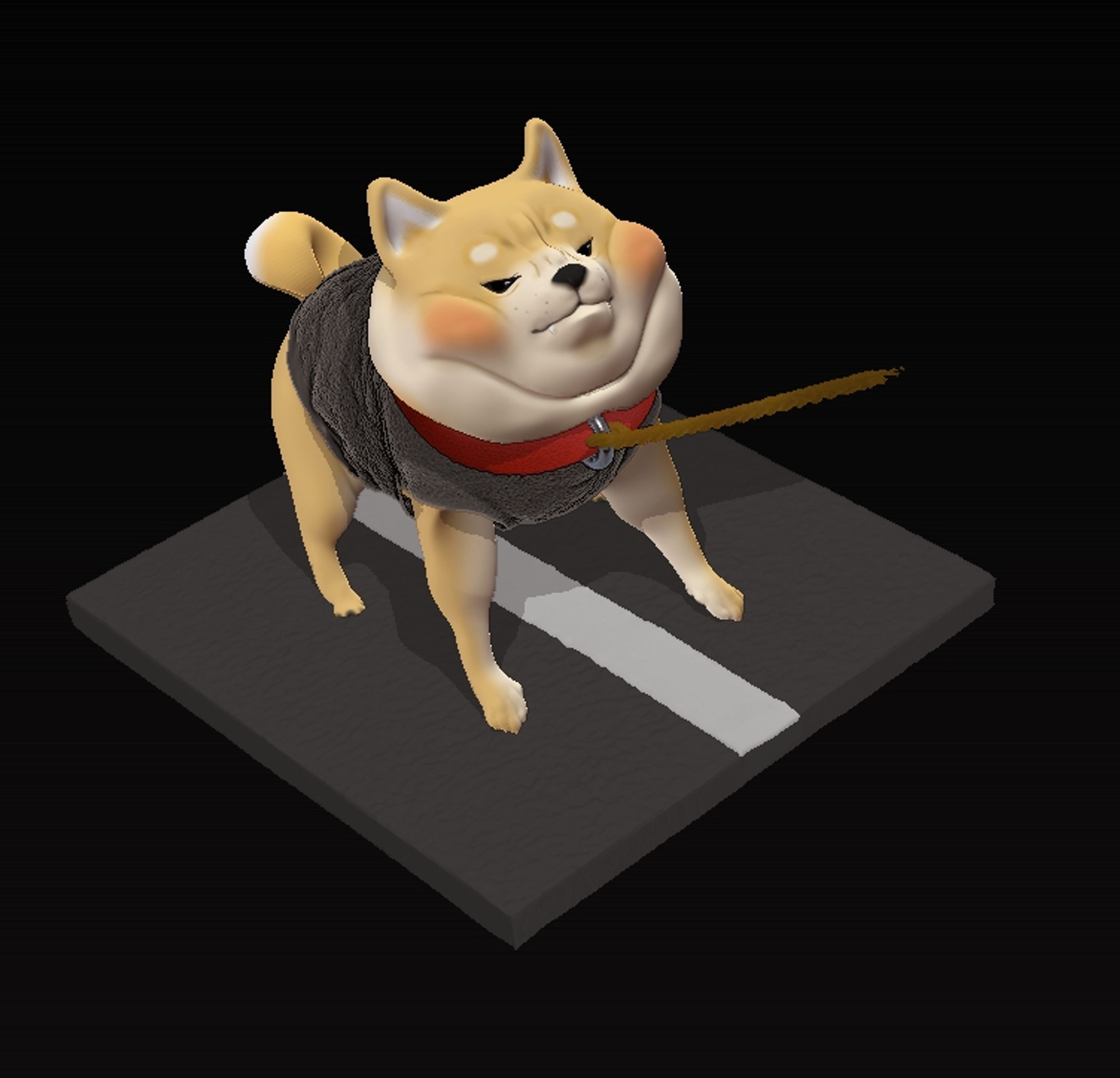 散歩を嫌がる柴犬-1