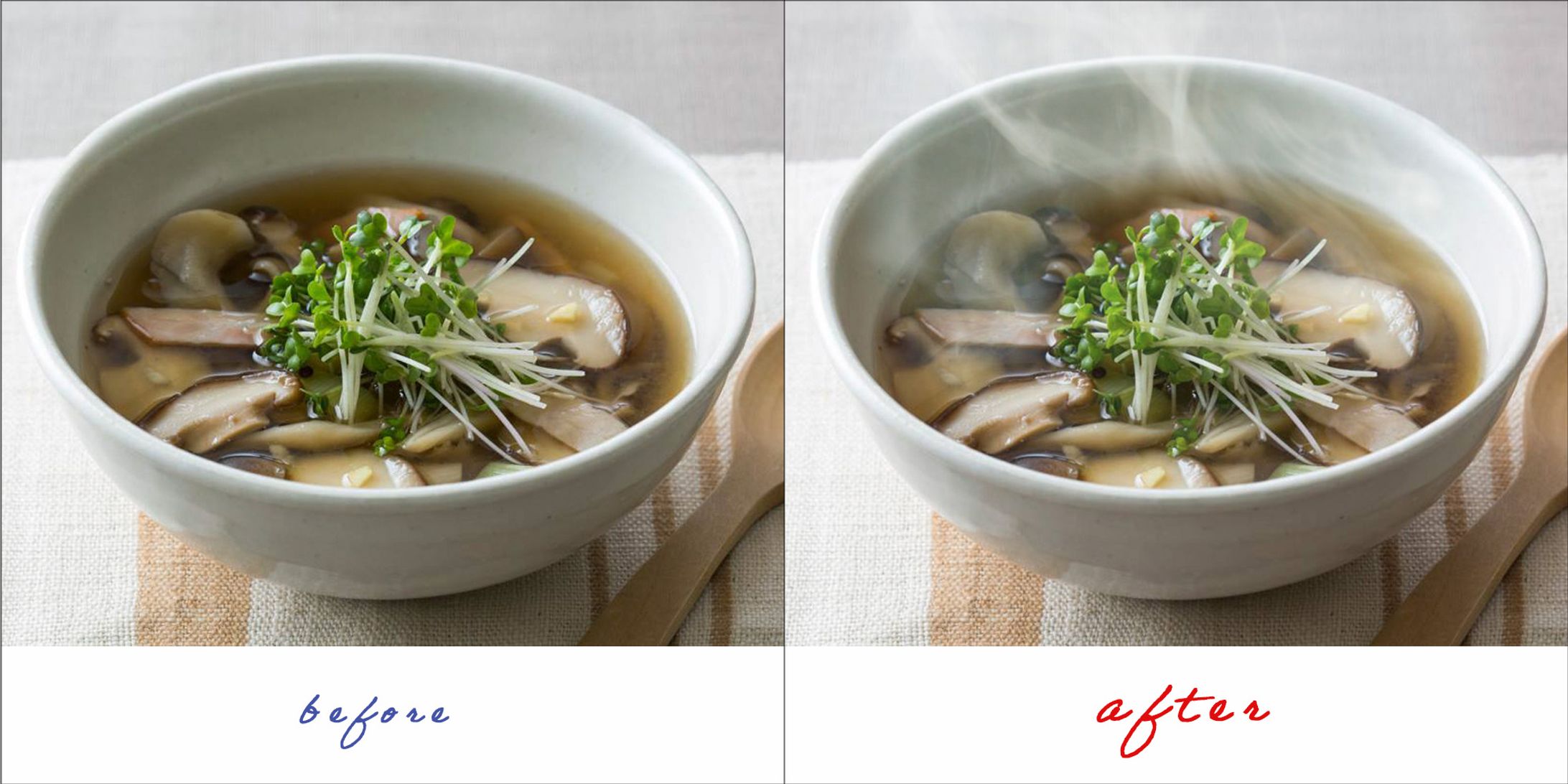 きのこのスープ　湯気足し　-1