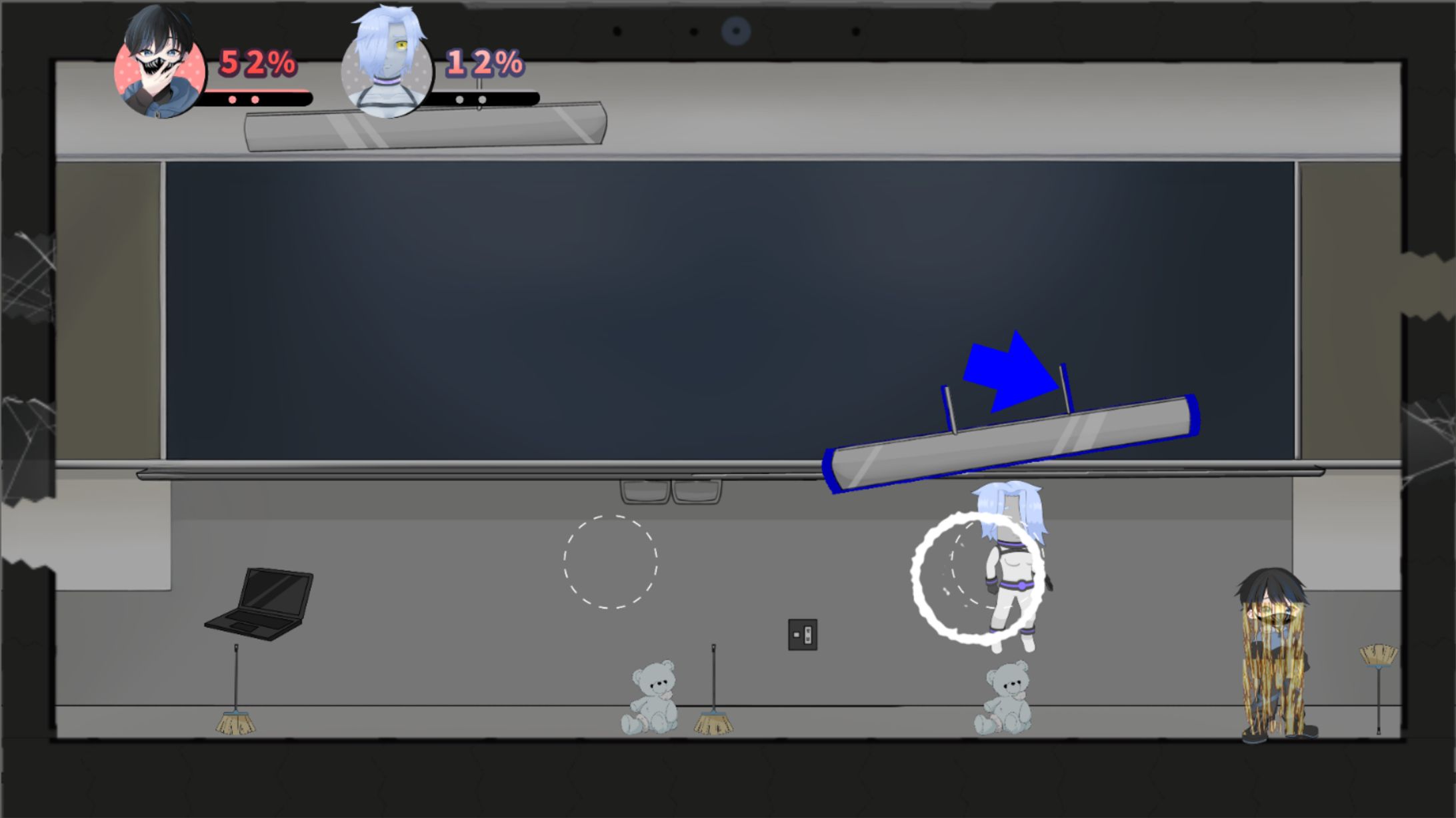 蛍光灯などのステージにあらかじめ配置されているオブジェクトは、一定時間経過で再生成される。