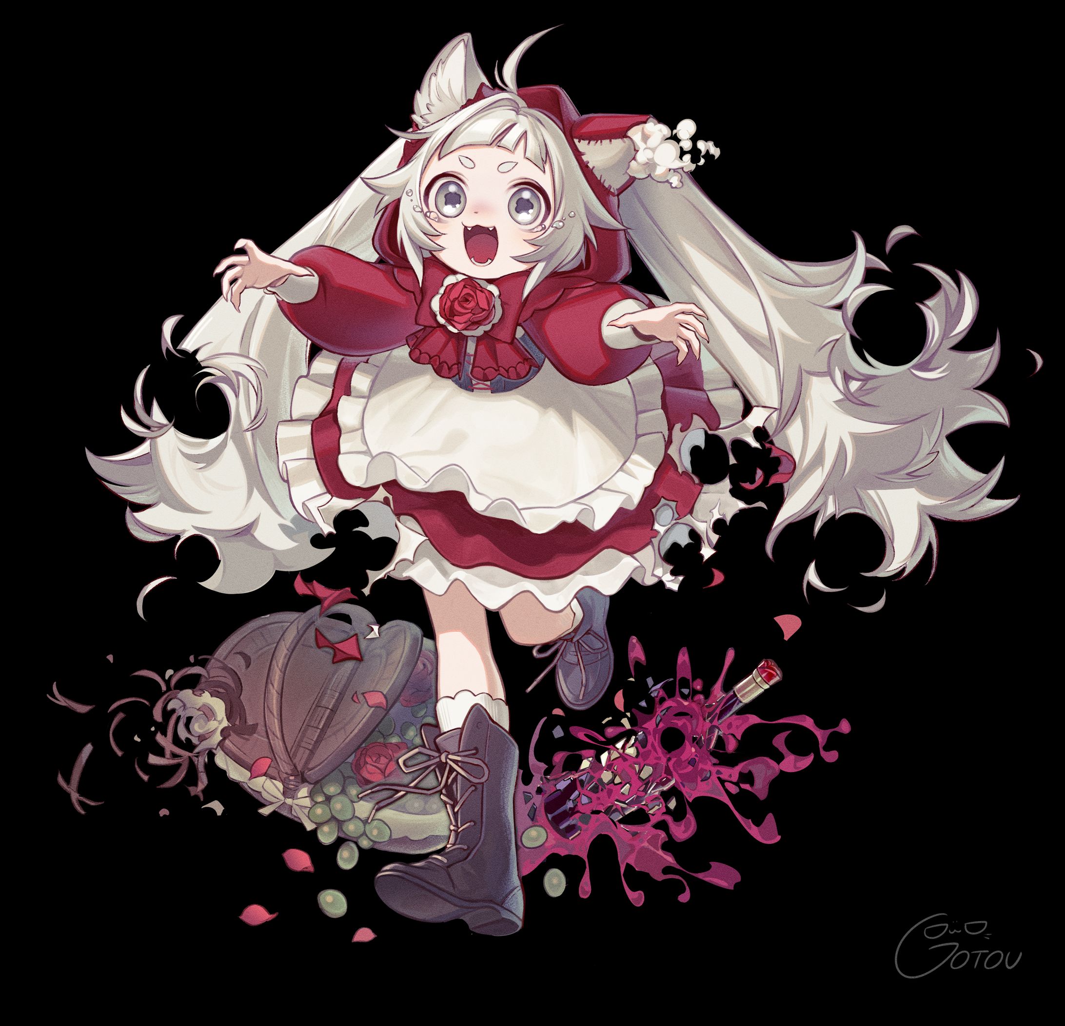 ハロウィンイラスト　赤ずきんコスチューム-1