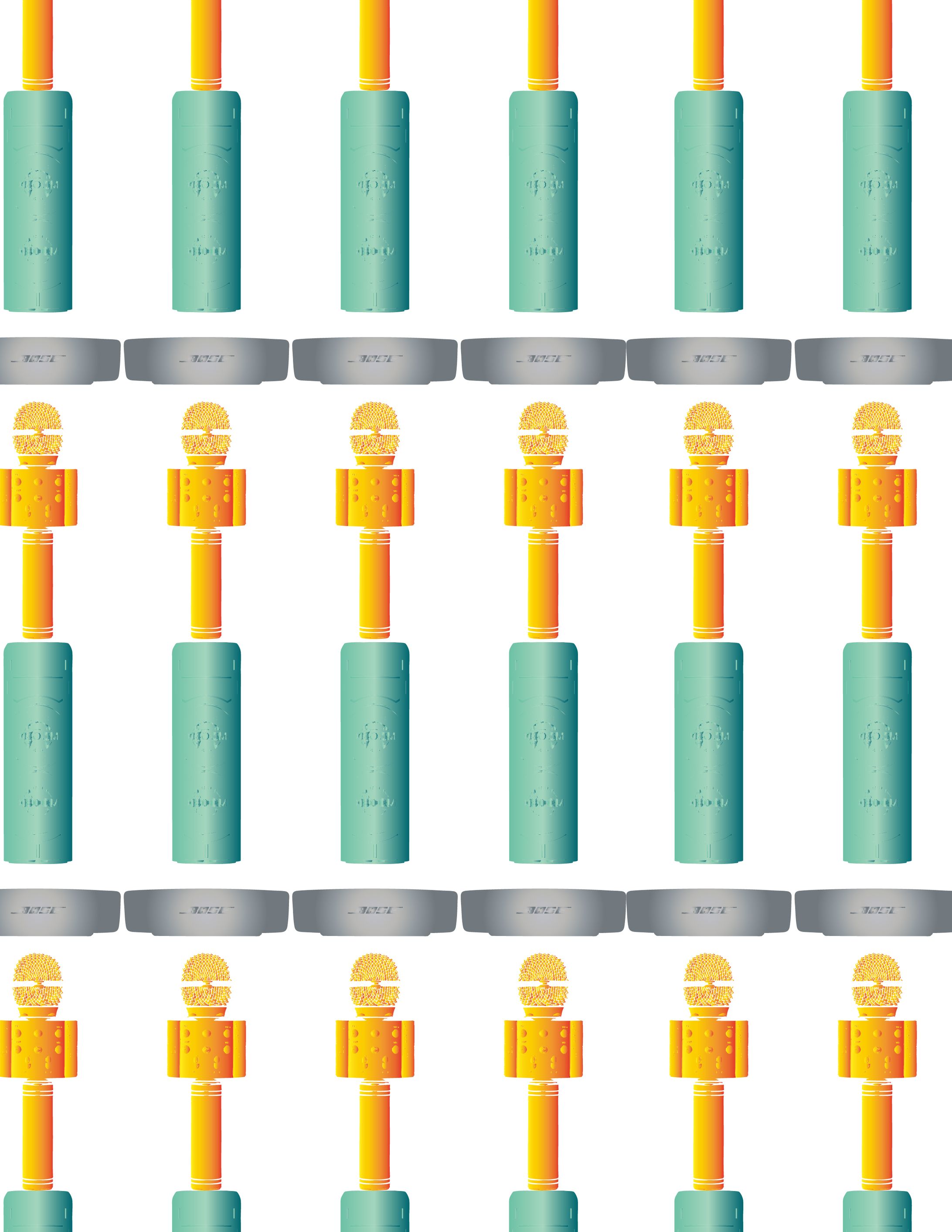 スピーカー総柄イラスト-1