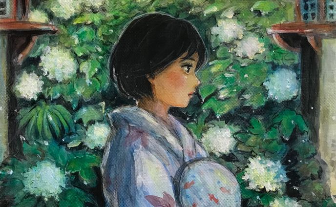 紫陽花祭り(2024年ZINE gallery夏の0号展展示作品　F0号)