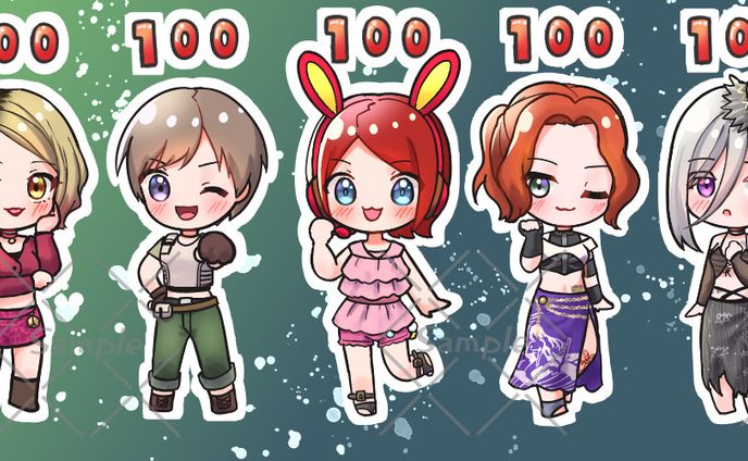 カズ様  プレステージ100キャラ7人記念イラスト