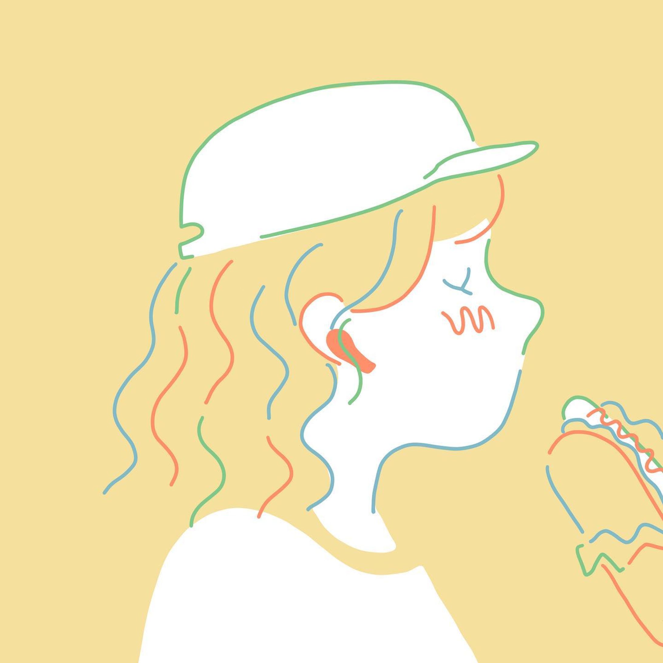 キャップヘアーの女の子

#イラスト
#イラストグラム#イラストレーション#イラストレーター#女の子イラスト#女の子の横顔イラスト#お仕事募集中#キャップ#カールヘアー#ホットドッグ

#illustrater#illustrate#illust#illustrationart#illustgram#procreate-1