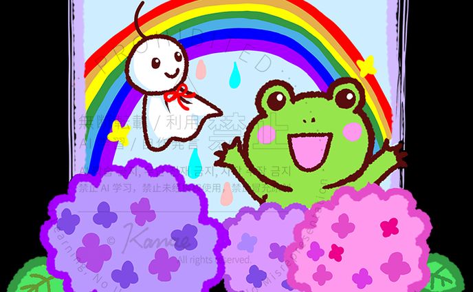 イラスト「あじさい」