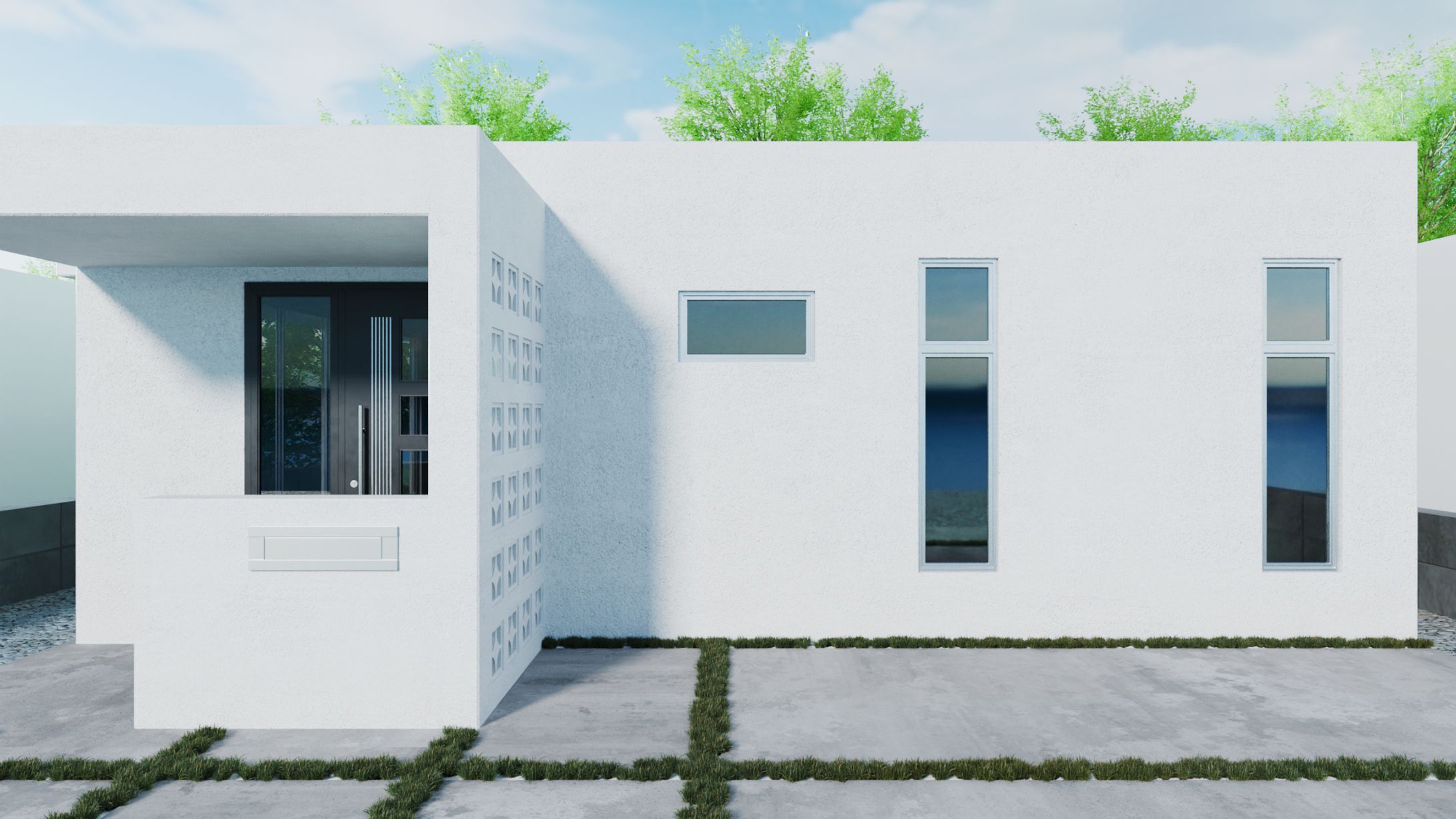 一戸建て住宅（花ブロック、太陽光発電）-1