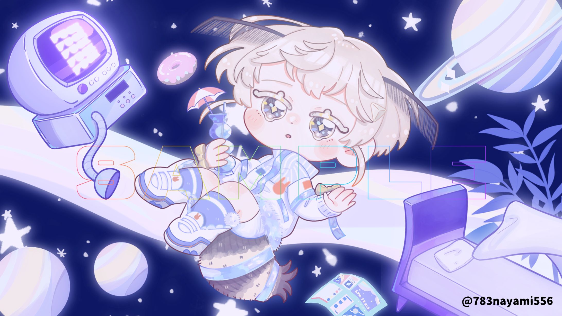 繭糸様『宇宙散歩』一枚絵-1