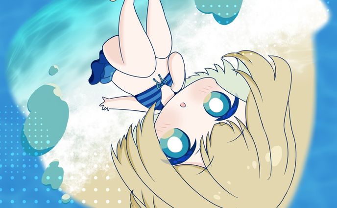水着と海の女の子