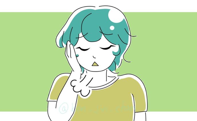 悩んでいる女性のイラスト2（広告用）