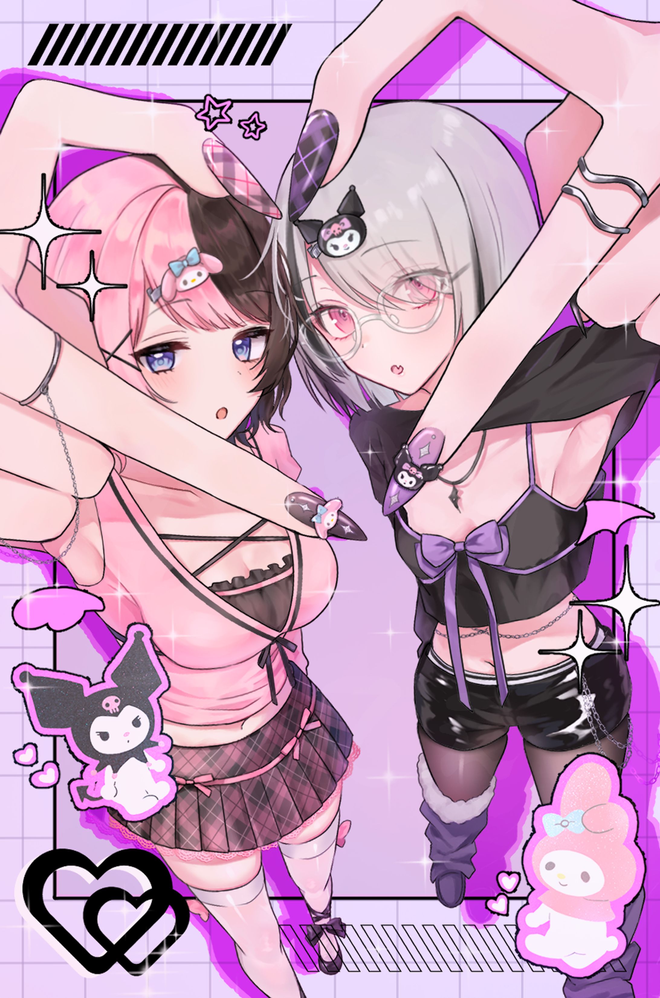 ぶいすぽっ！所属のVtuber橘ひなのさんとあすみせなさんのファンアート-1