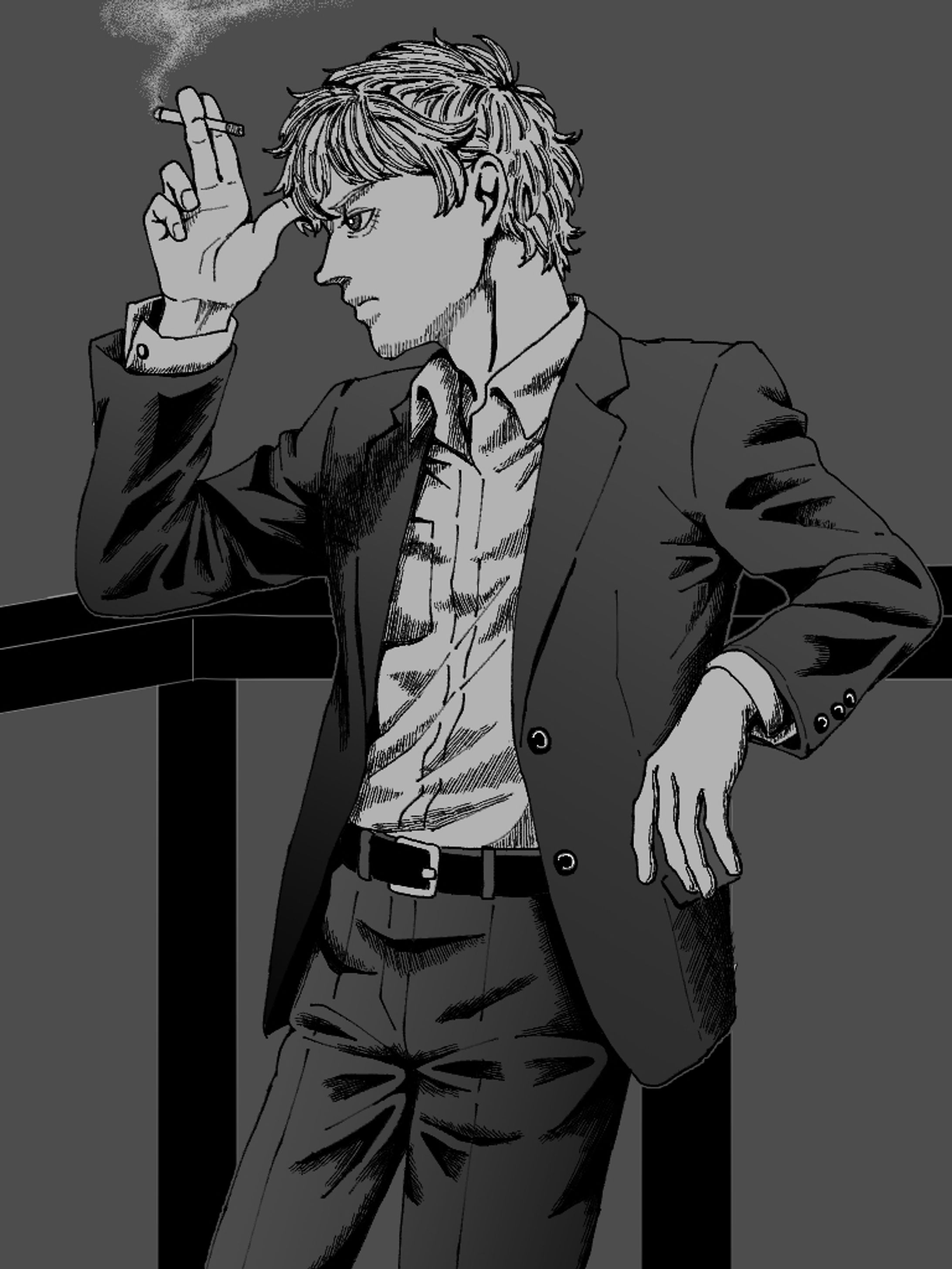 煙草を吸う男-1