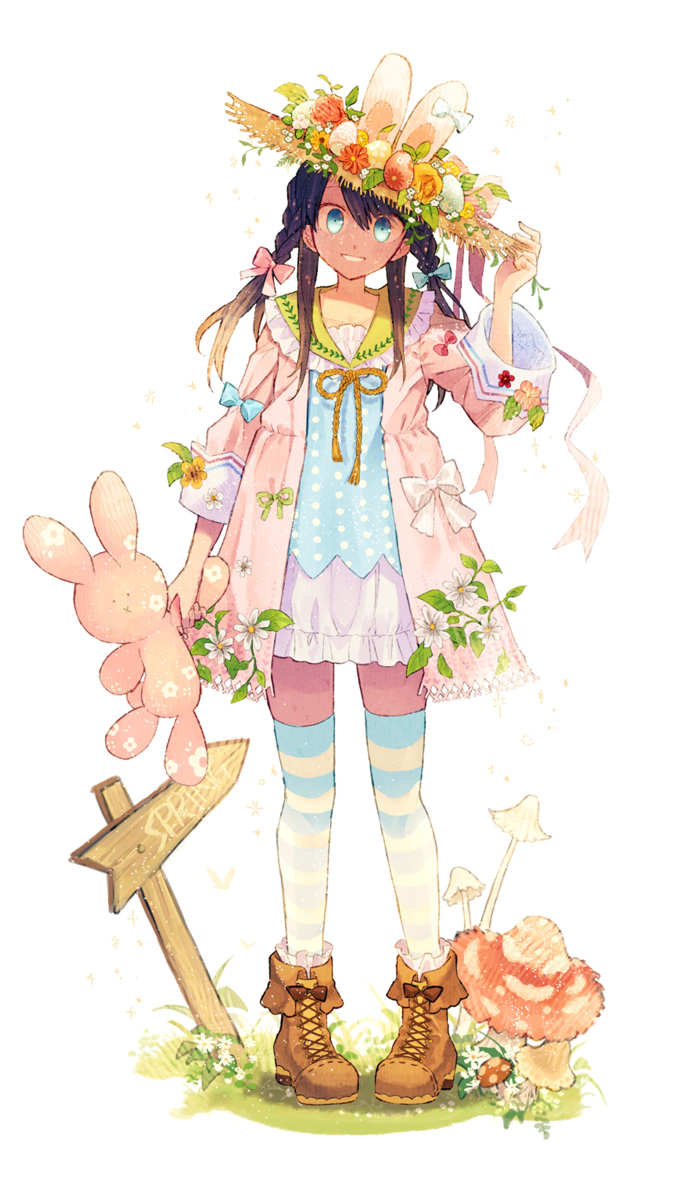 春日の子うさぎのコーデ-1