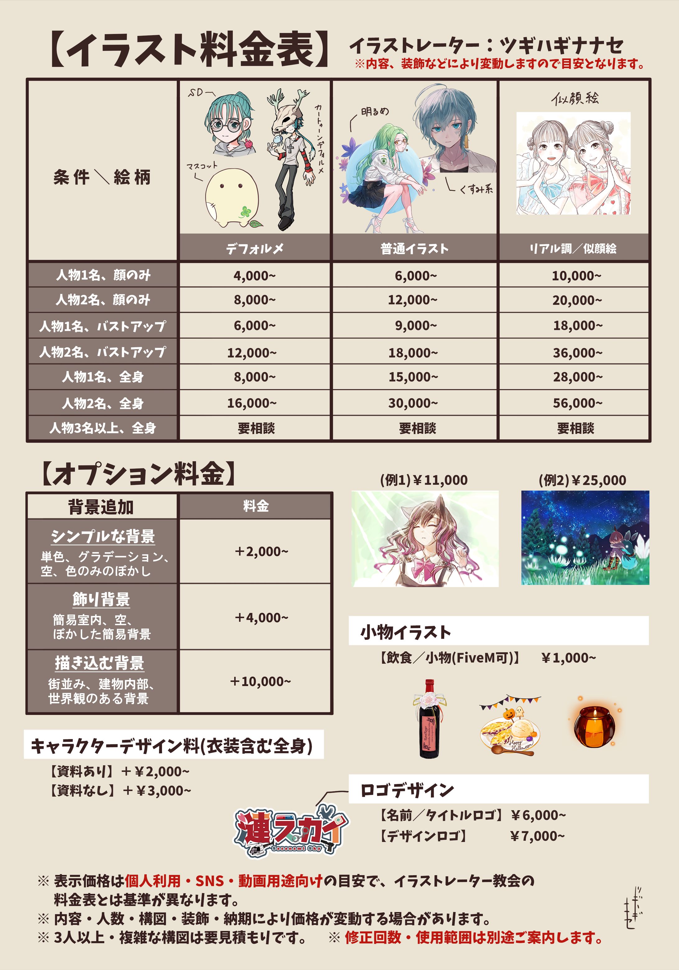 イラスト料金表※詳細もご一読ください。-1