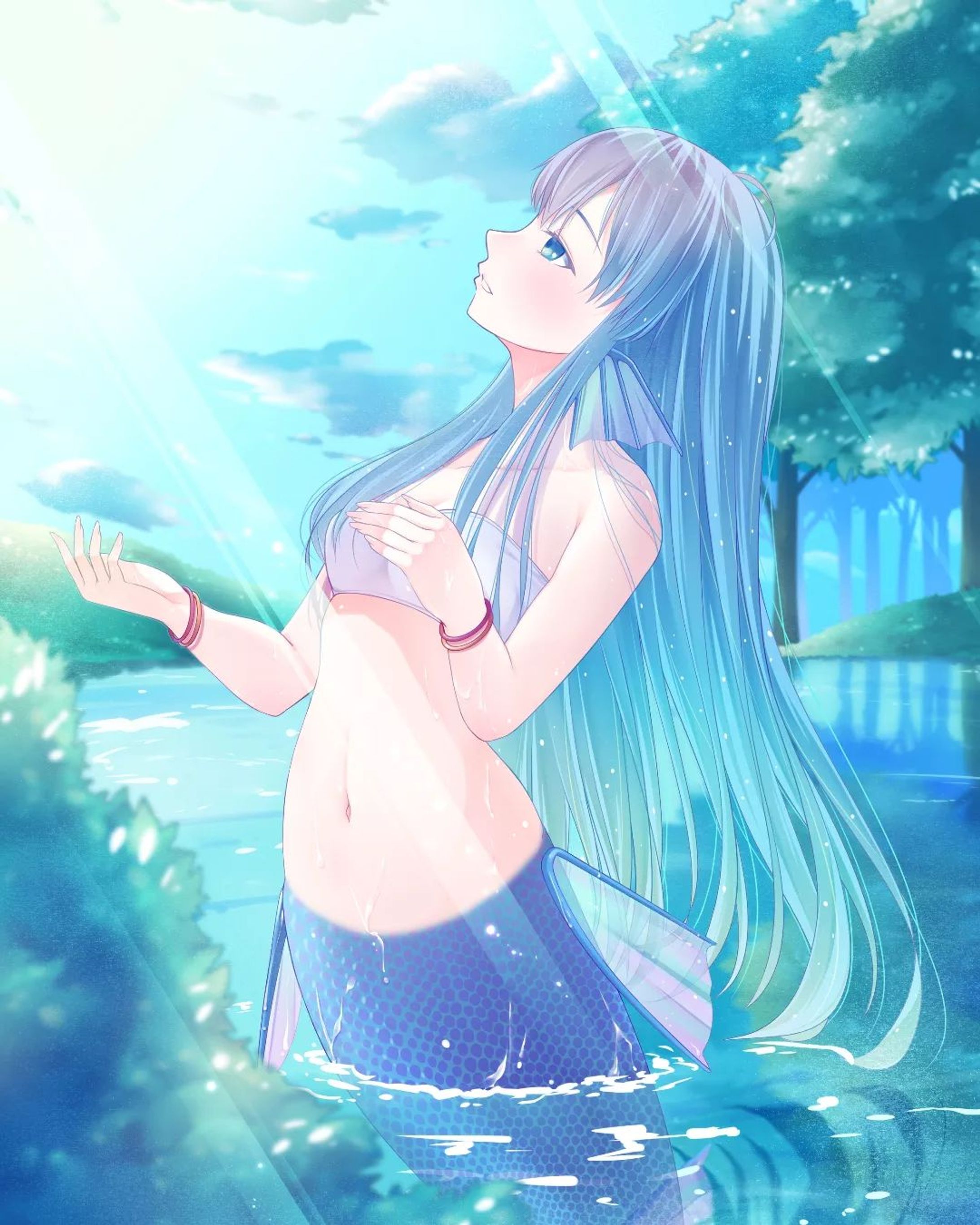 あついから人魚描いた
#イラスト #ぷよぷよ #人魚 #夏-1