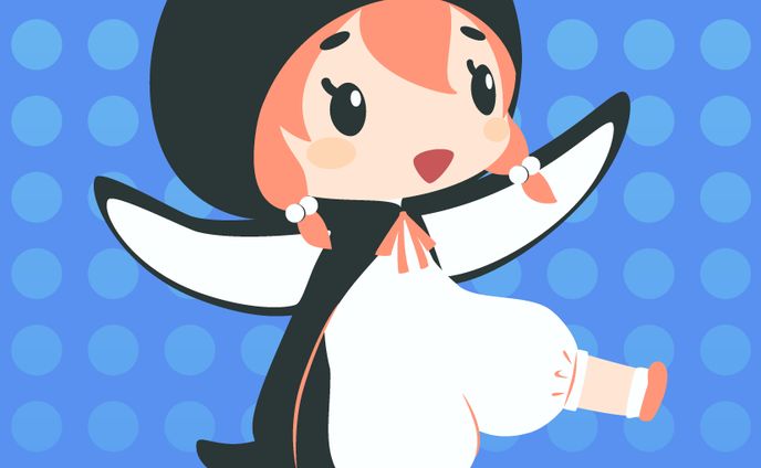 アデリーペンギンの擬人化アイコン