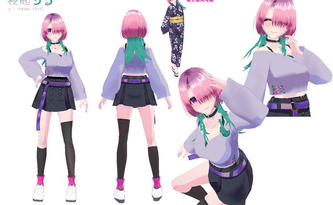 配信用3Dモデル/寝起ちる
