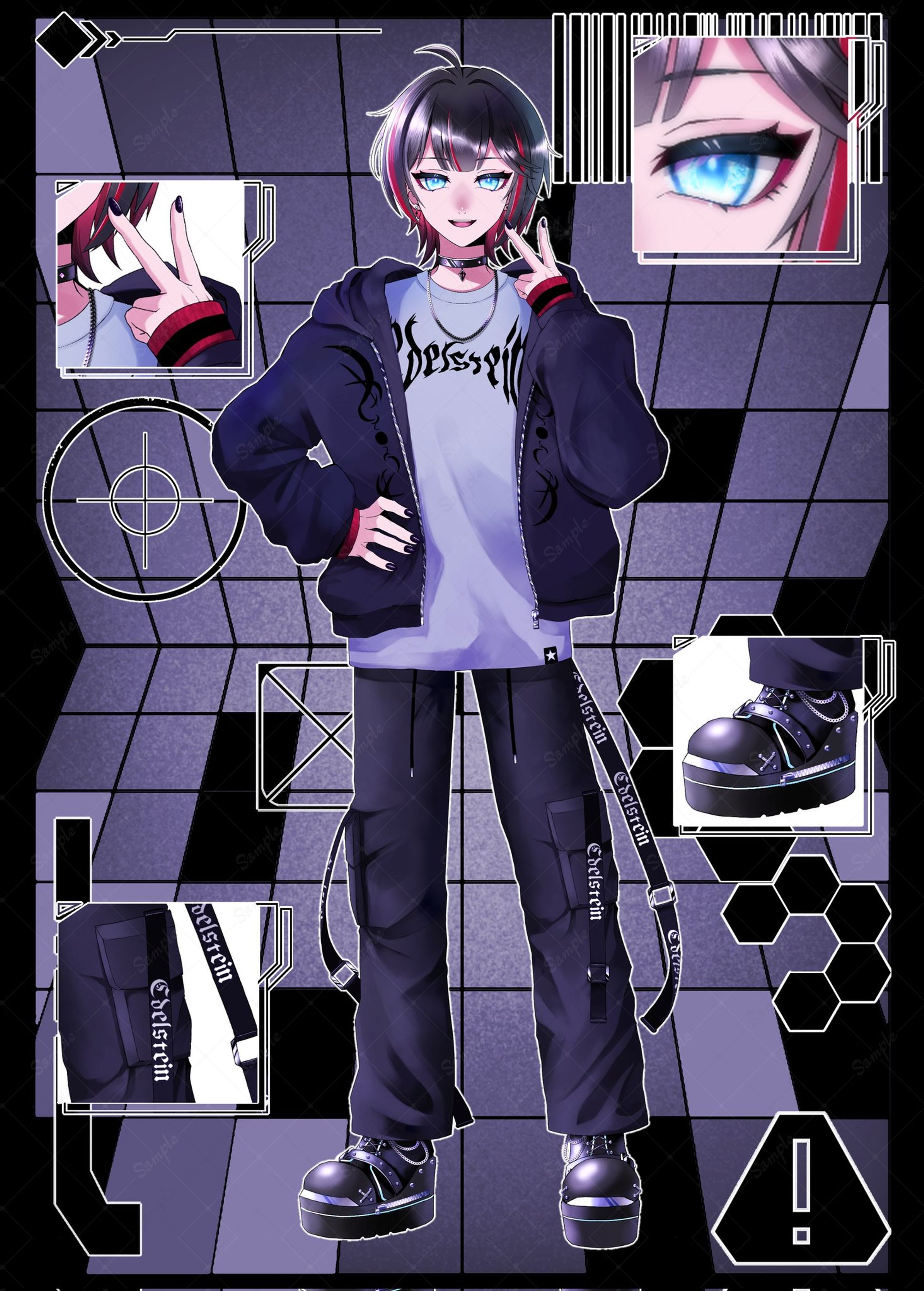 IRIAMライバー様の新立ち絵の制作と公開画像の制作-1