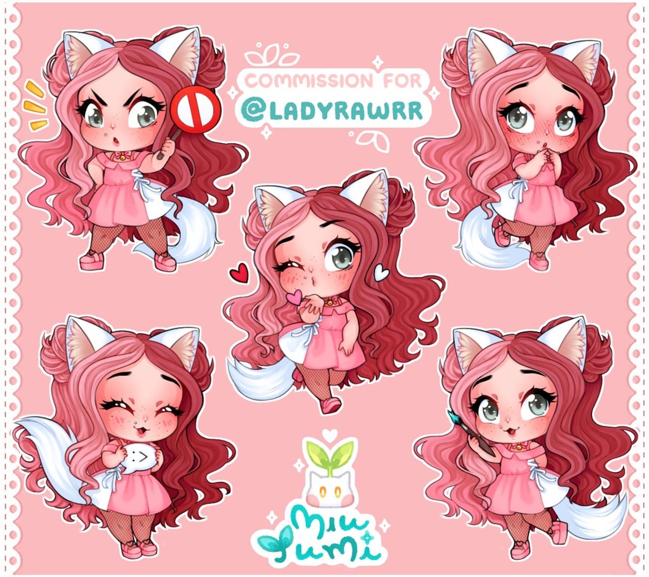Panel illustrations I worked on for streamer LadyRawrr earlier this year! 💖

https://www.twitch.tv/ladyrawrr

#panelillustrations #panelcommissionsopen #twitchpanels #panels #twitchpanelcommission #cutegirl #kemonomimi #pinkhair #redhair #glasses #streamer #artstreamer #twitchstreamer #digitalartist #commissionsareopen #commissionsopen #digitalart #digitalartwork #digitaldrawing #smallartist #smallartists-1