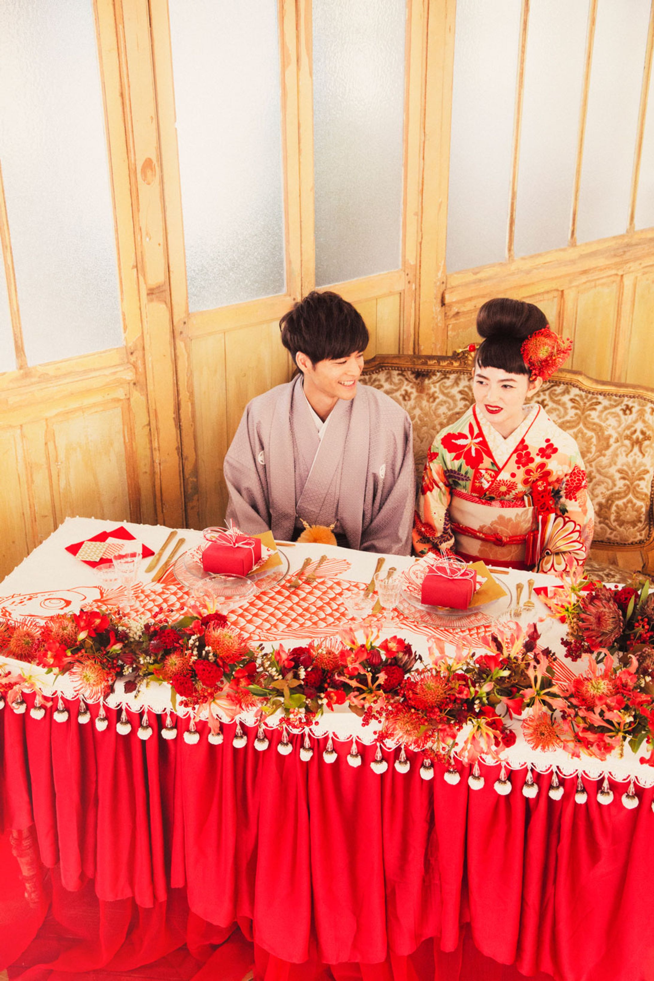 oriental Japanese with red&white-1