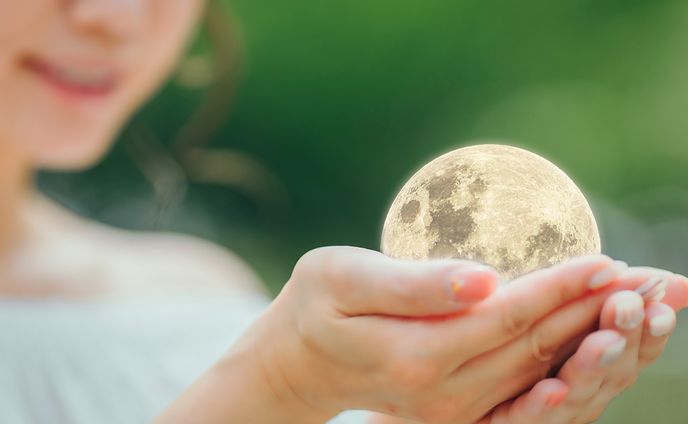 having the moon