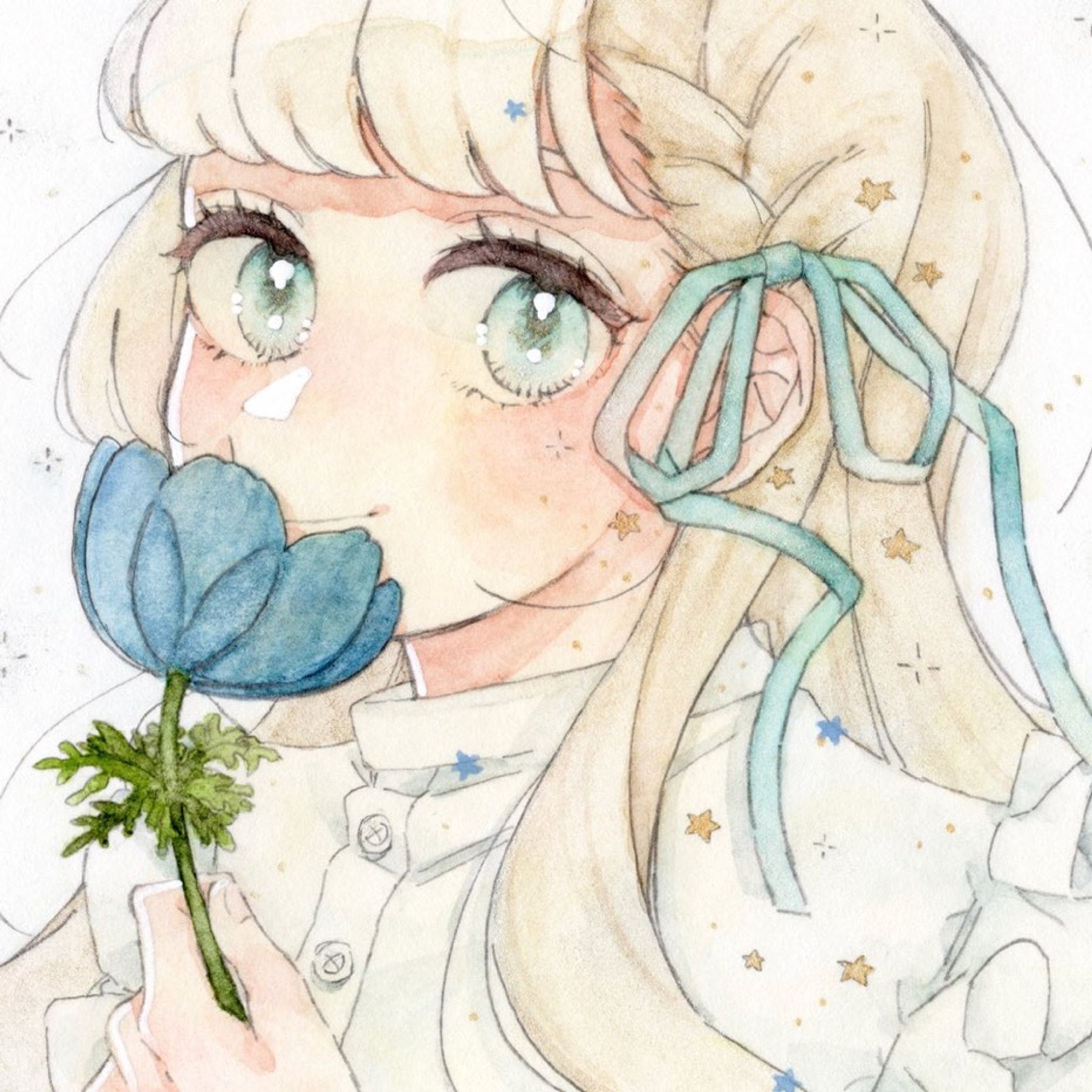 水彩イラスト　「明ちゃん」-1