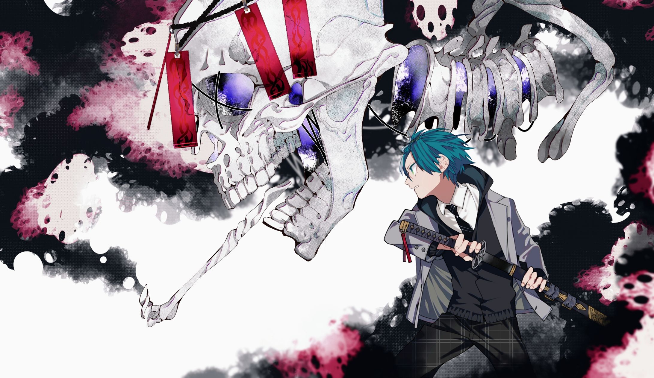 髑髏と青年で-1