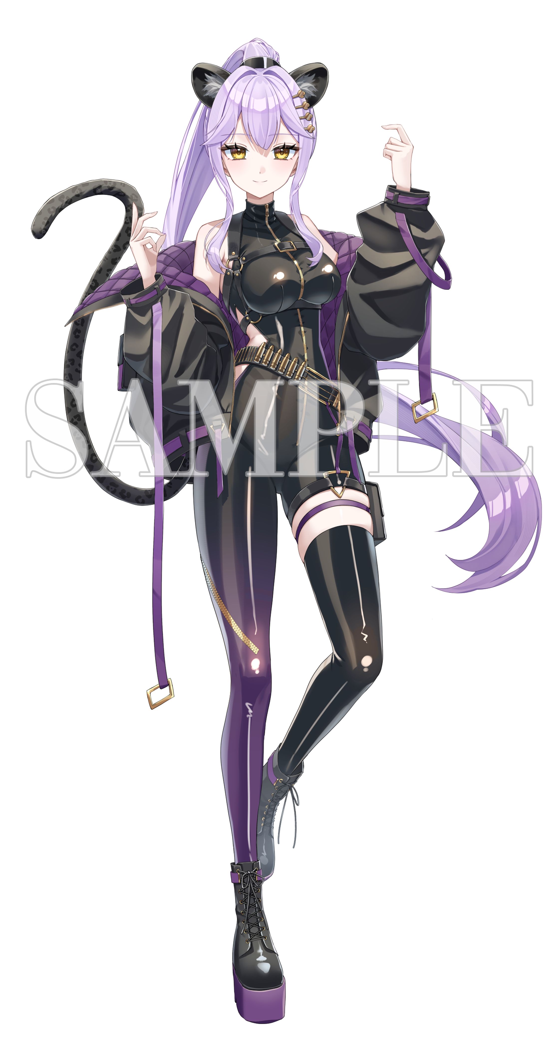 イコール株式会社様　ecol所属 黒音レイ様キャラクターデザイン/立ち絵-1