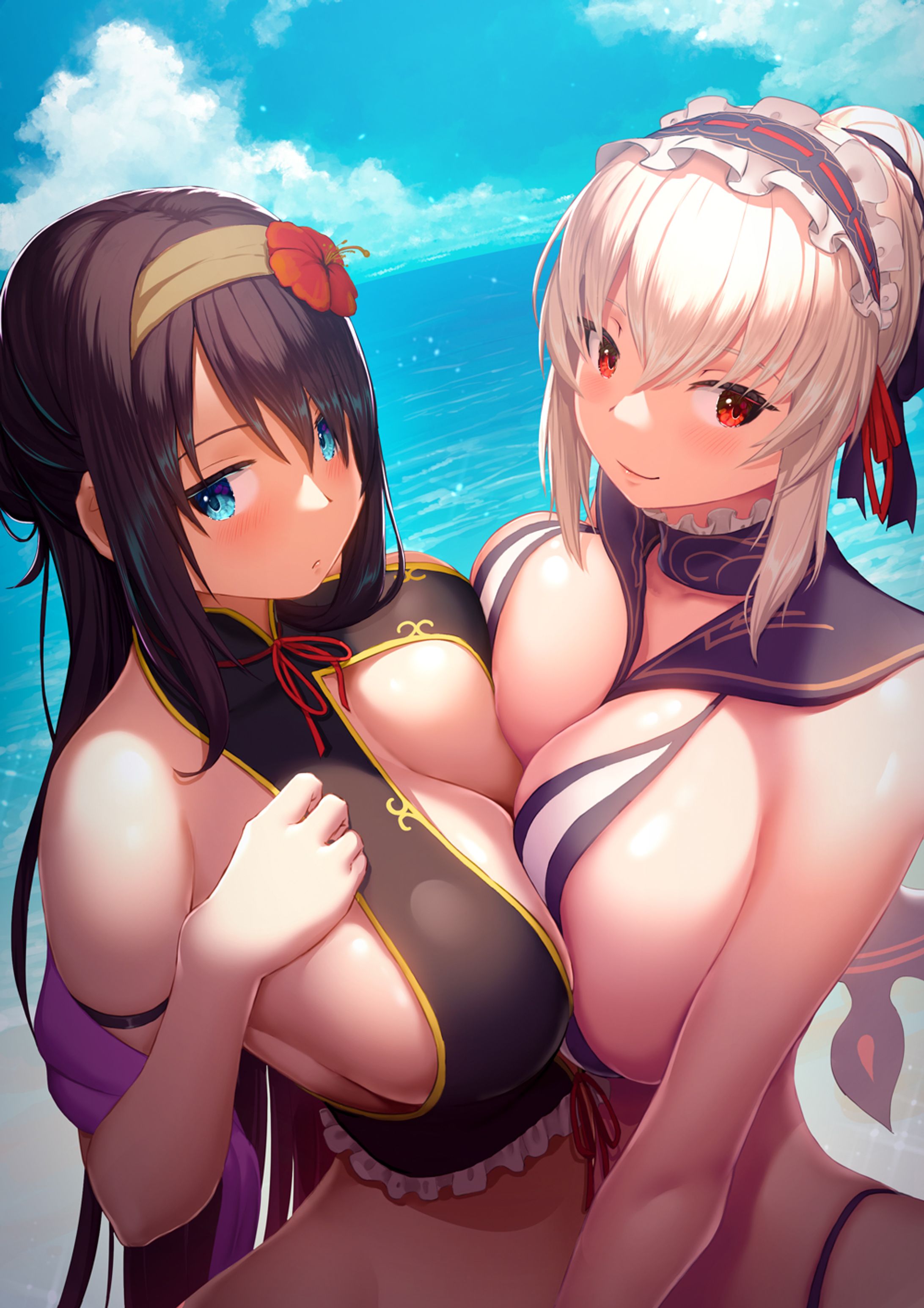 水着リンネ＆水着セーラ（千年戦争アイギス）-1