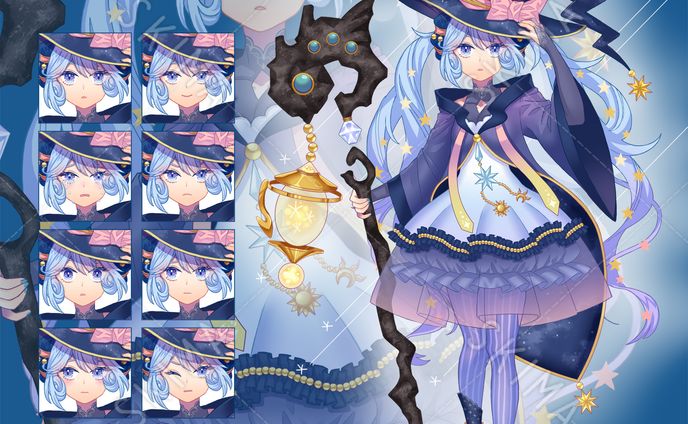 【SKIMA販売】星とランタンの少女