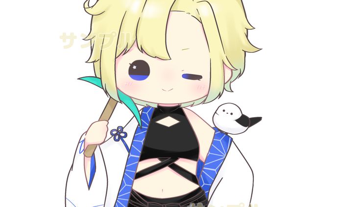 三日月紫雨様 デフォルメイラスト