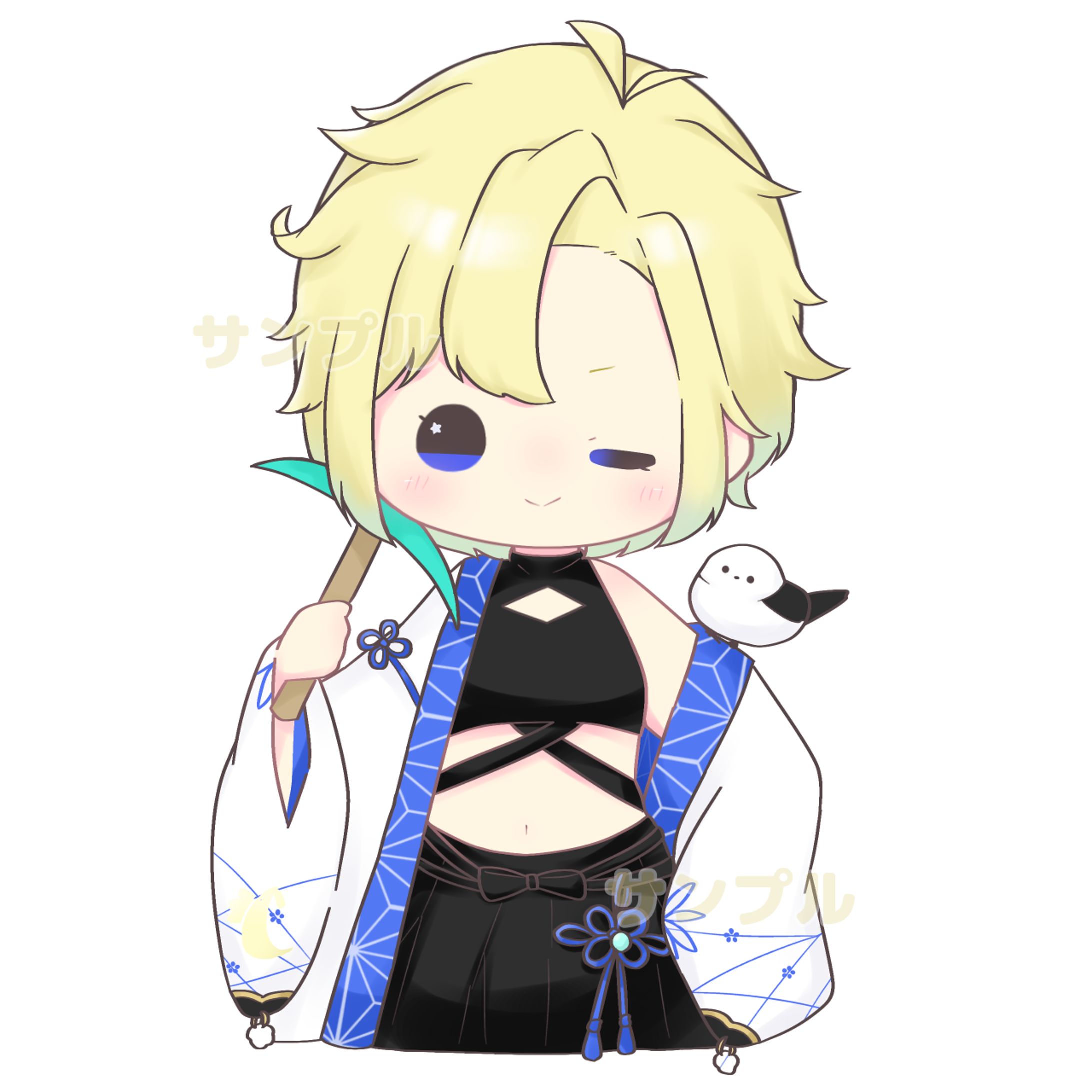 三日月紫雨様 デフォルメイラスト-1