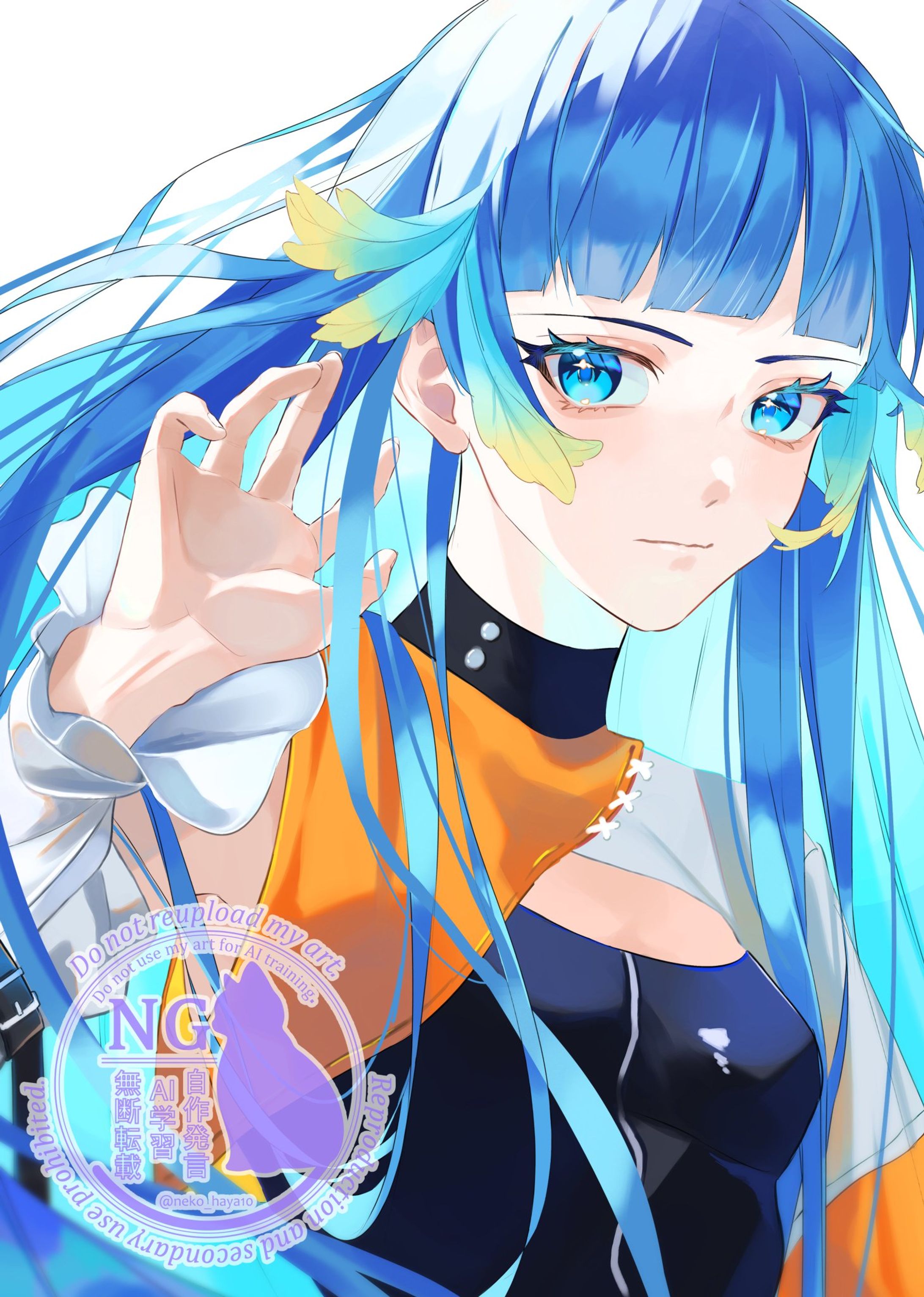 【ジスター展出展用イラスト】ルリビタキ-1