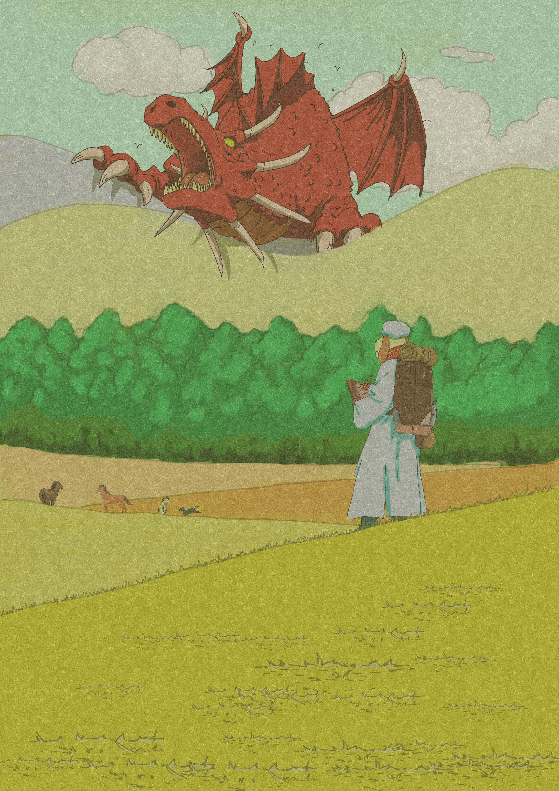 草原と龍-1