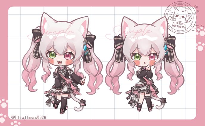 ご依頼SDイラストAタイプ表情差分あり