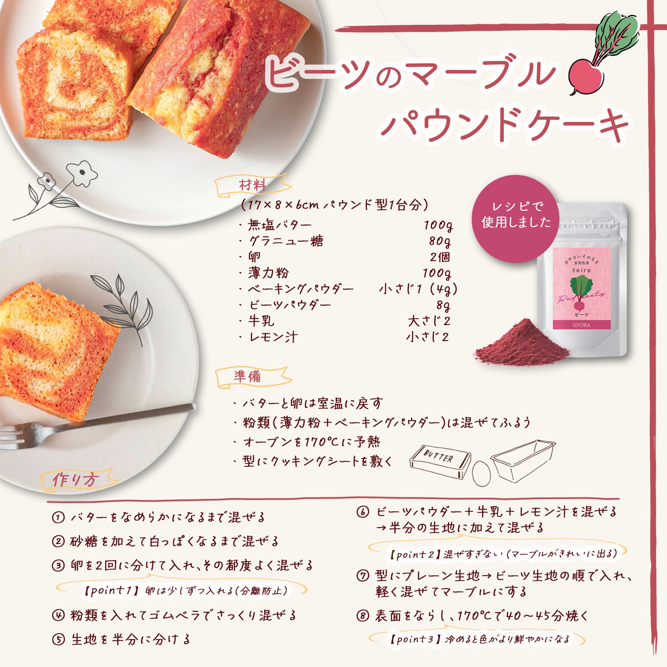 コンペ作品　ビーツパウンドケーキ-1