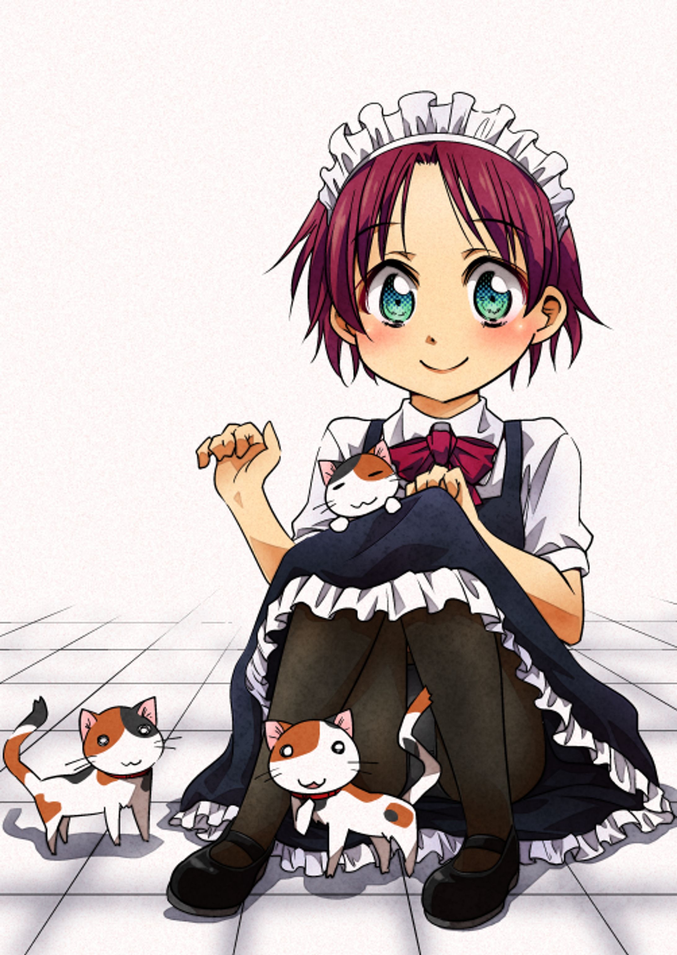 少女メイドと猫-1