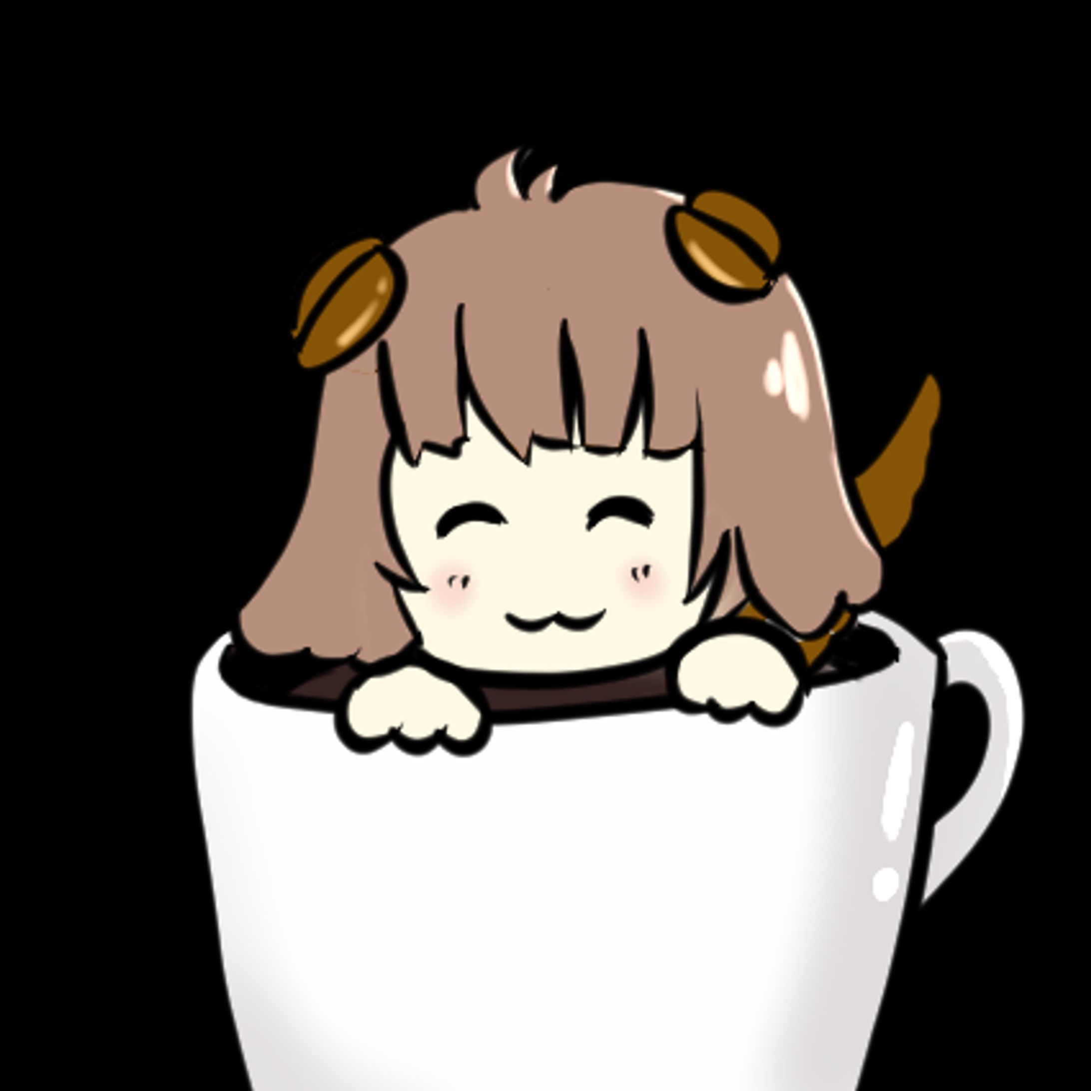コーヒー女子(キーホルダー用イラスト提供)-1