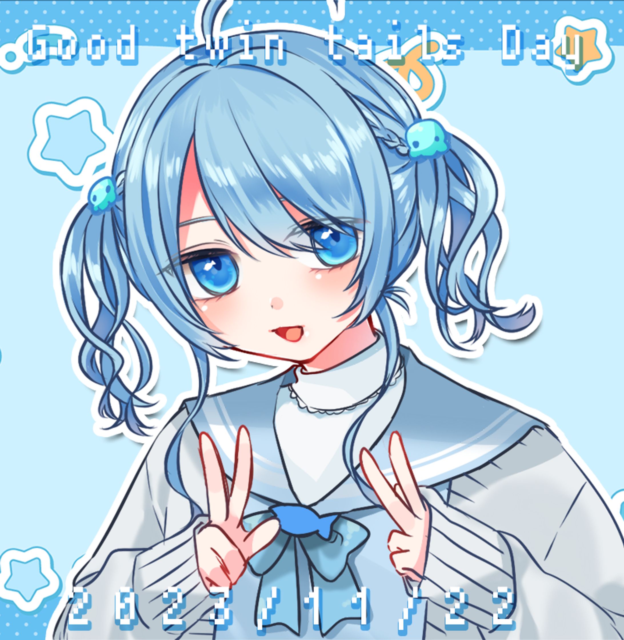   瑠璃々うみか - ツインテールイラスト-1