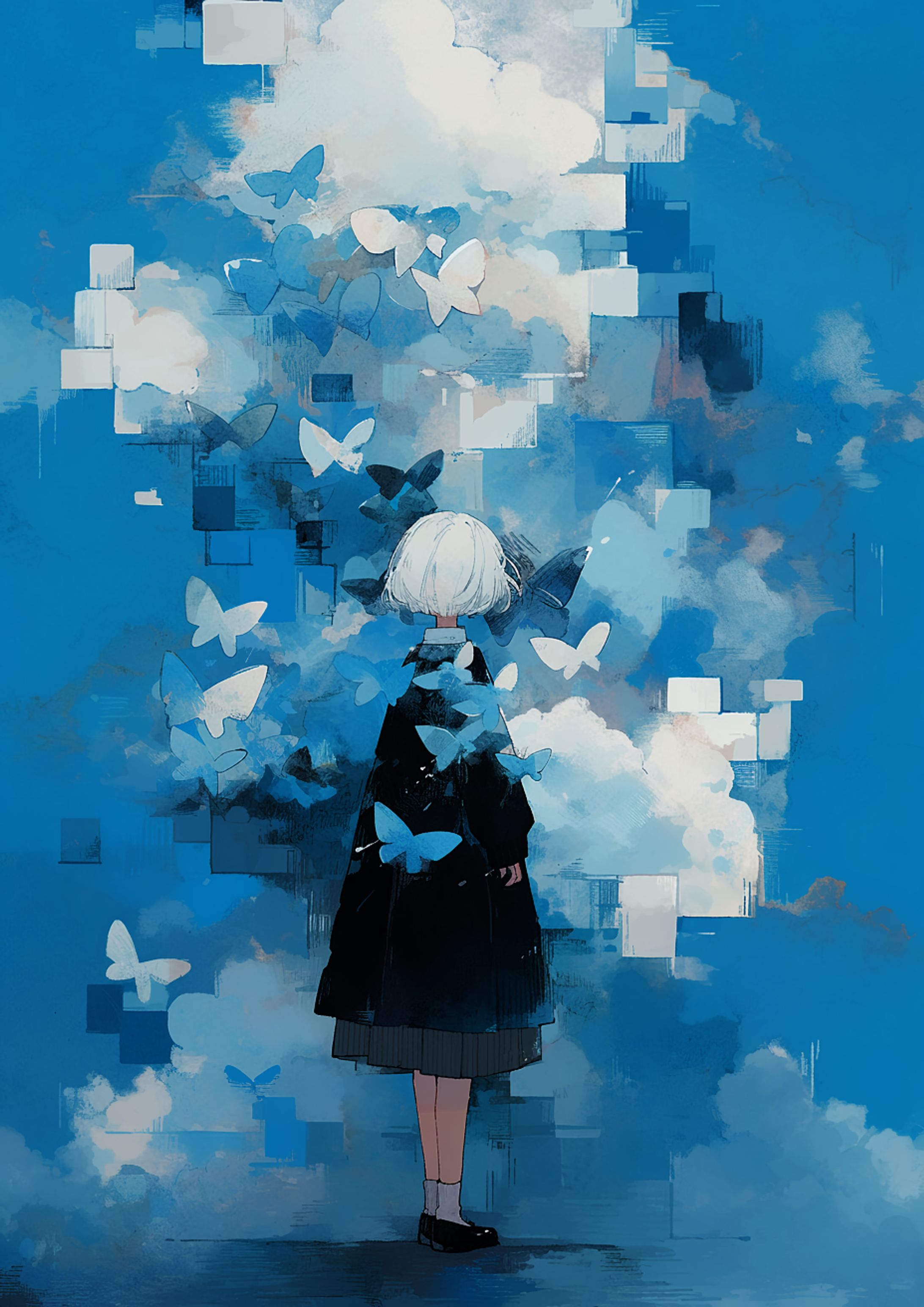 イラスト集参加作品「胡蝶の夢」「水玉模様」-1