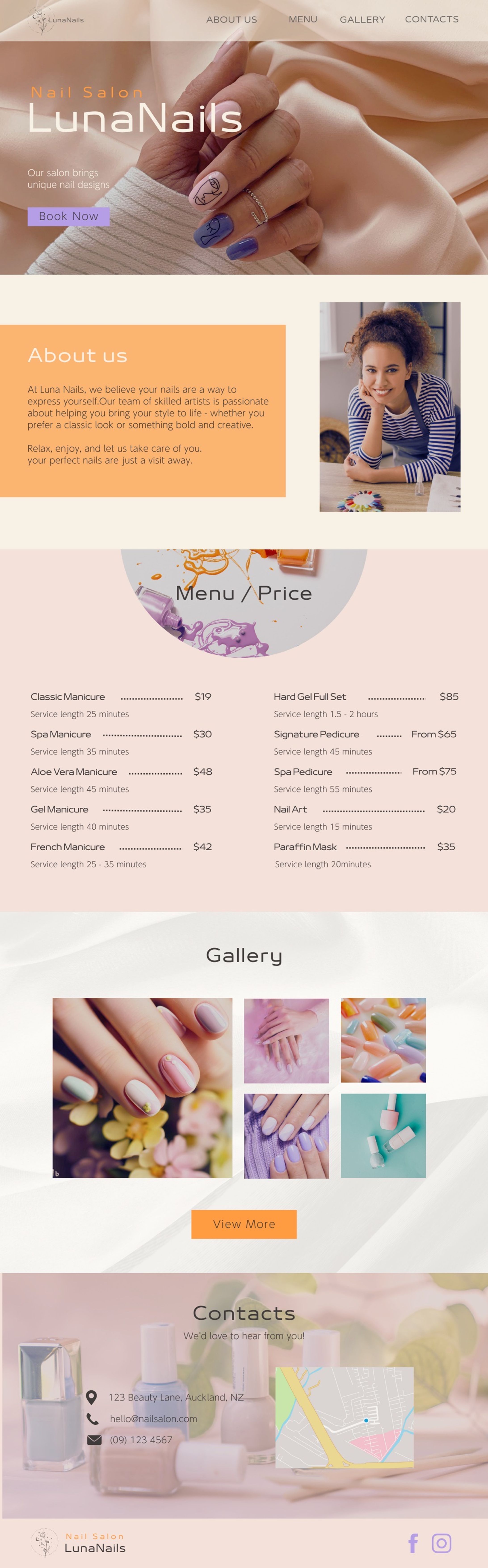 Nail Salon Webサイトデザインサンプル-1