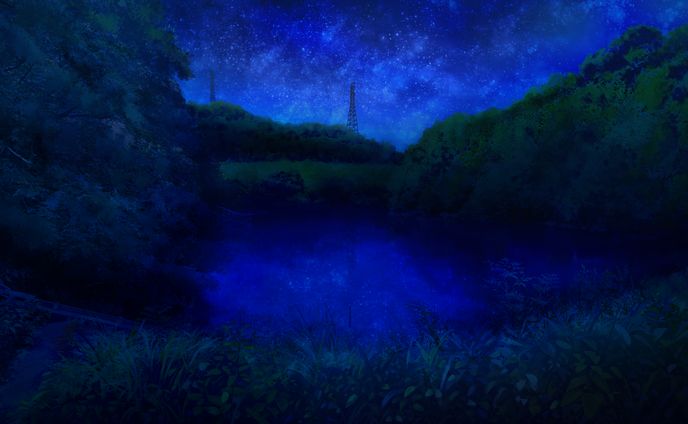 背景差分 泉 夜