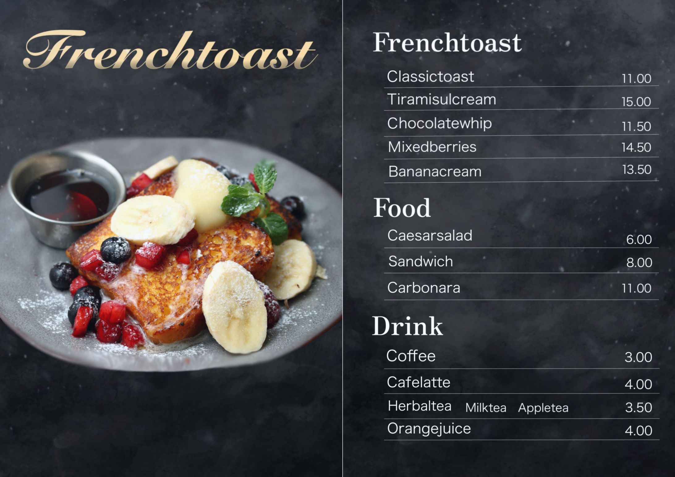 『架空店舗　メニュー表』(表裏印刷)-1