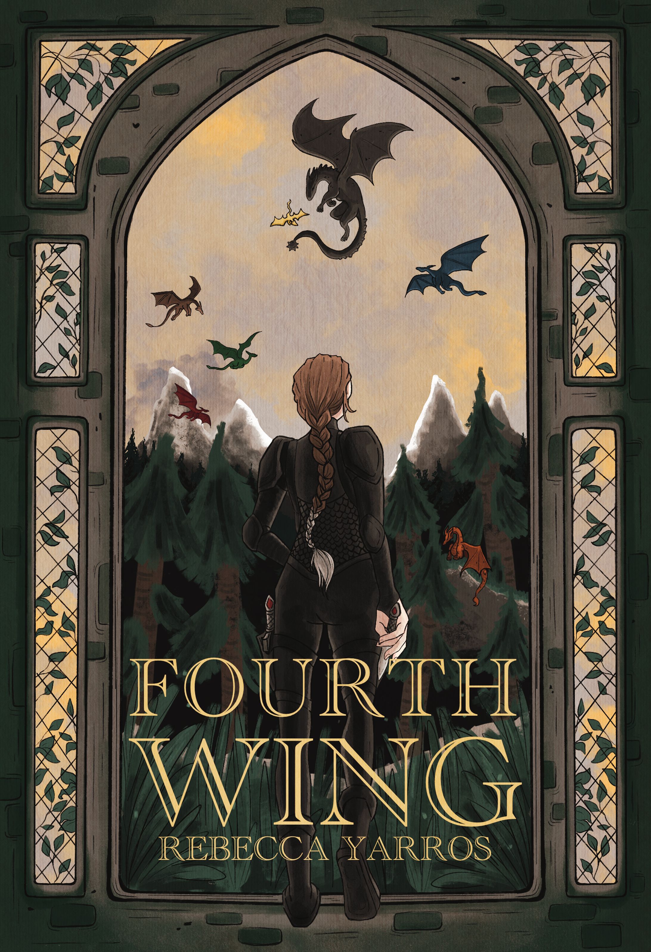 Fan made book cover, Fourth Wing-1