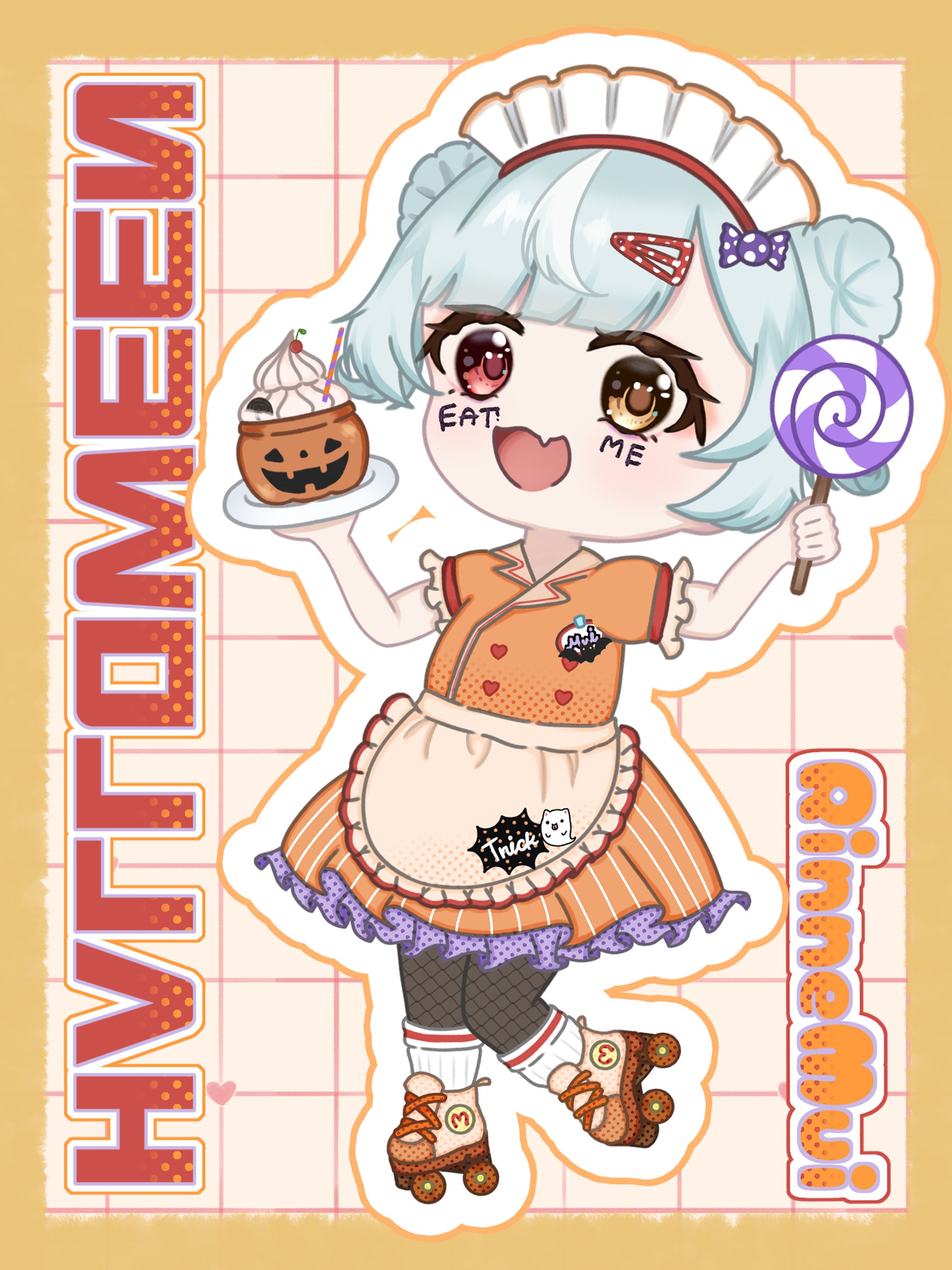 ハロウィンミニキャライラスト-1