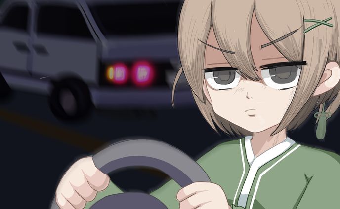 SDバストアップと背景込みのイラスト