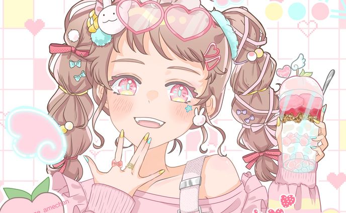 ピンク×ポップ バストアップ