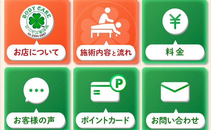 ローヤル整体院さまLINEリッチメニュー